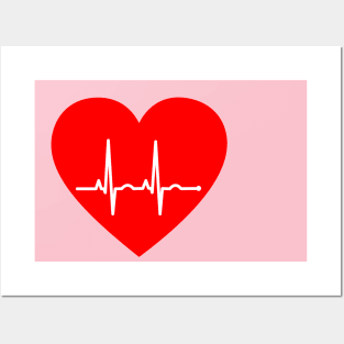 Ekg Electrocardiogram Heart Art Love Romance Posters and Art